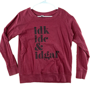 Instant Message Women's Maroon Sweatshirt Size Medium Top